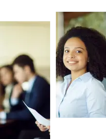 Paineis com pessoas representando o publico alvo